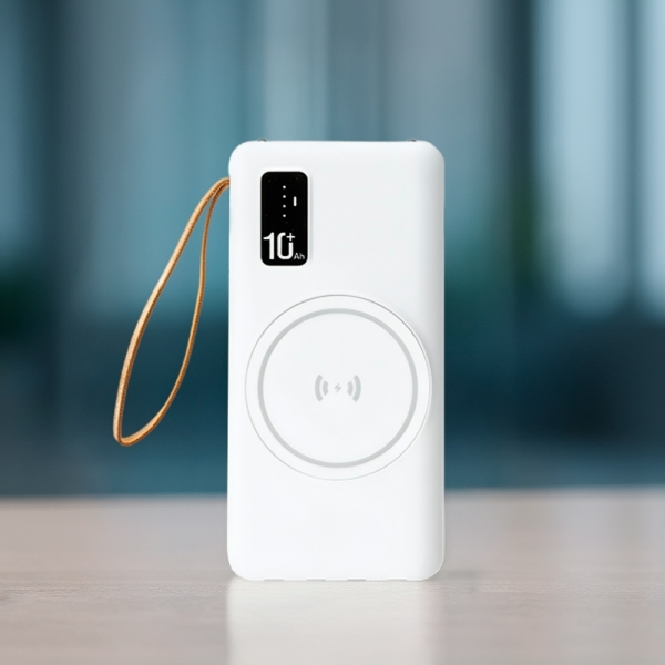 Power Bank 10.000mAh com Carregamento via Indução ou via Cabo
