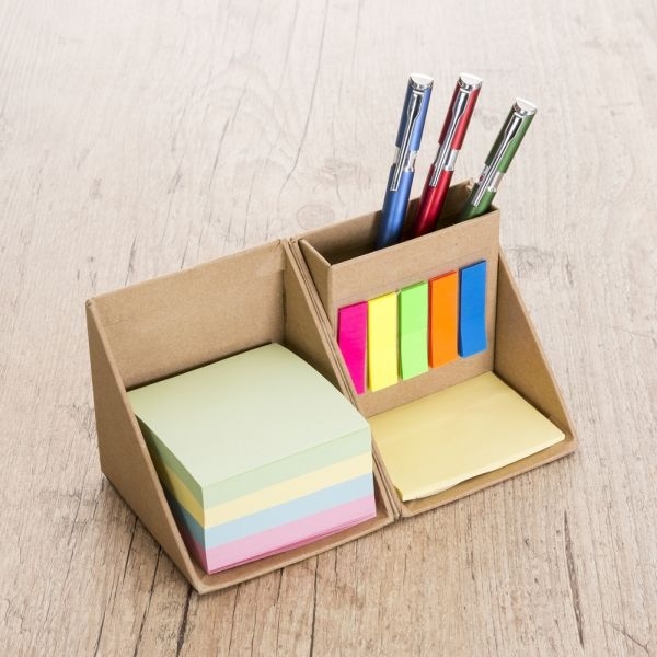 Kit Bloco de Anotações + Porta Canetas - Cubo - Brinde para Empresas