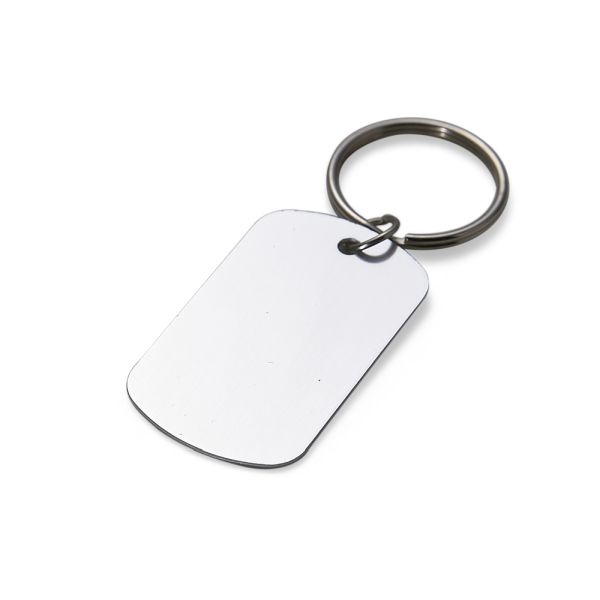 Chaveiro de Metal - Placa Retangular Borda Redonda - Brinde Promocional
