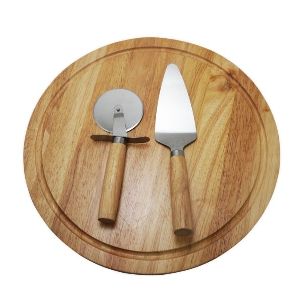 Kit para Pizza com 2 Peças + Tábua de Madeira - Brinde Corporativo