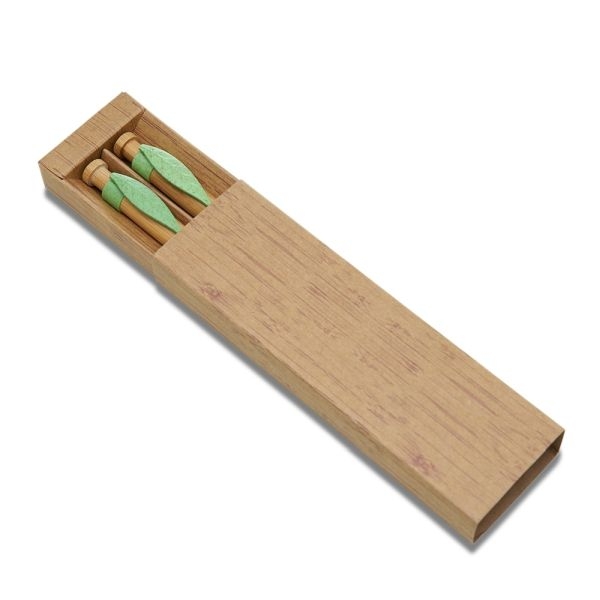 Kit Caneta e Lapiseira de Bambu - Brinde para Empresas
