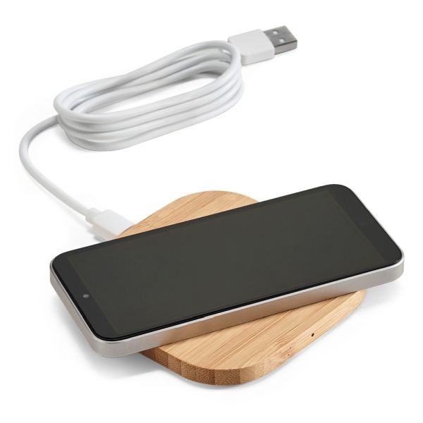 Carregador Wireless de Bambu - Brinde Ecológico