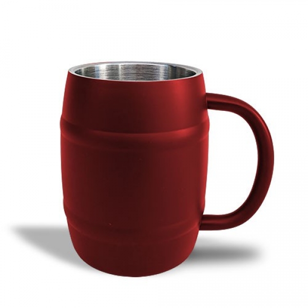 Caneca Barril Inox Parede Dupla 420ml